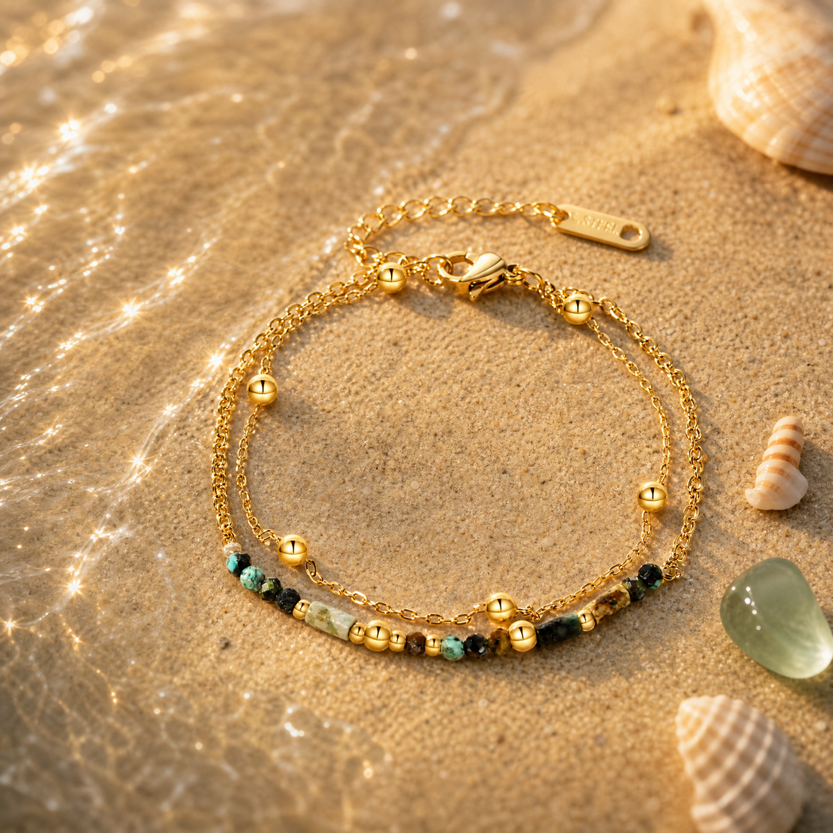 14k over stainless steel Bracelets