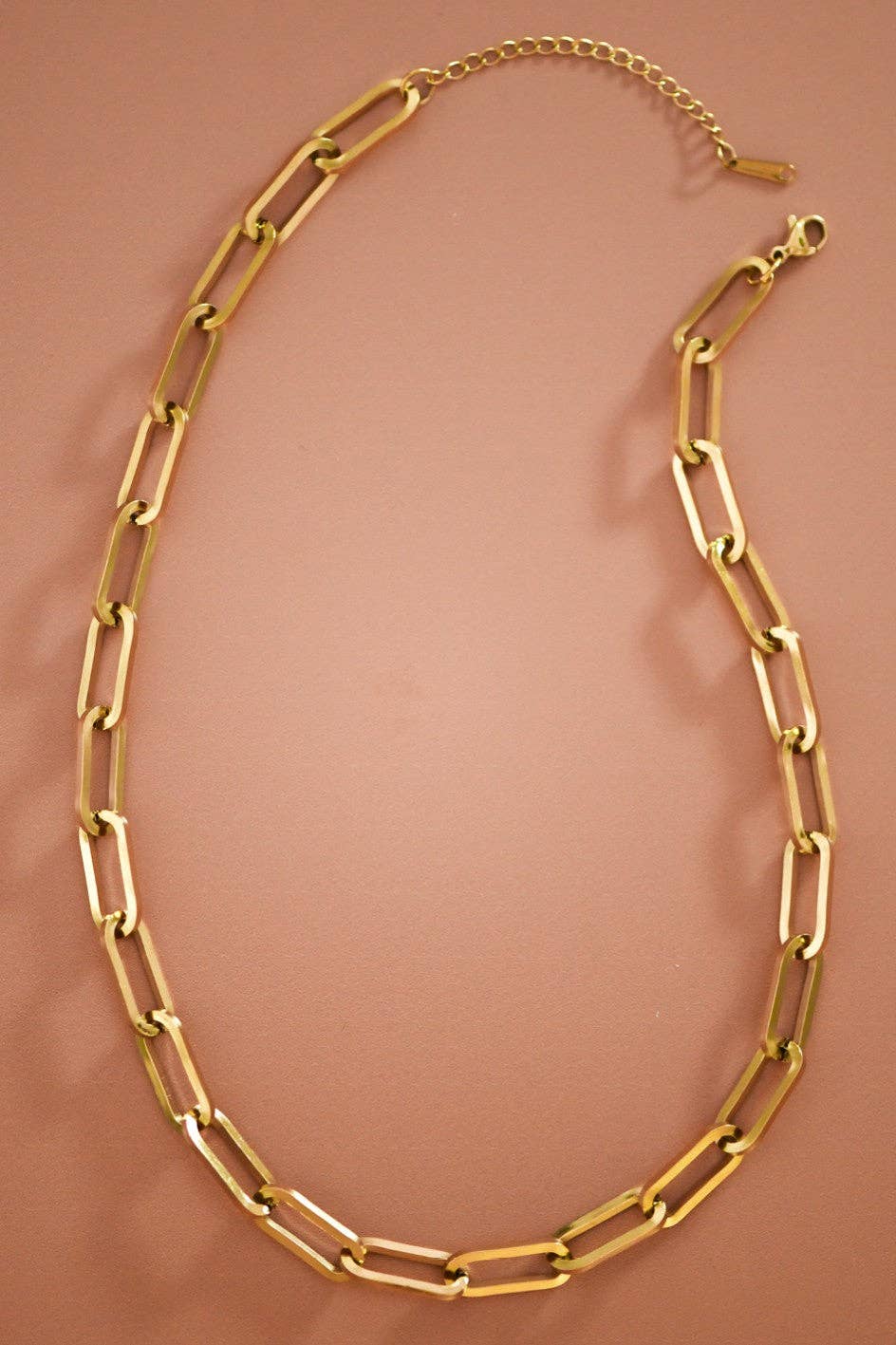 18K Gold Plated Waterproof Stainless Steel Link Chain Necklace