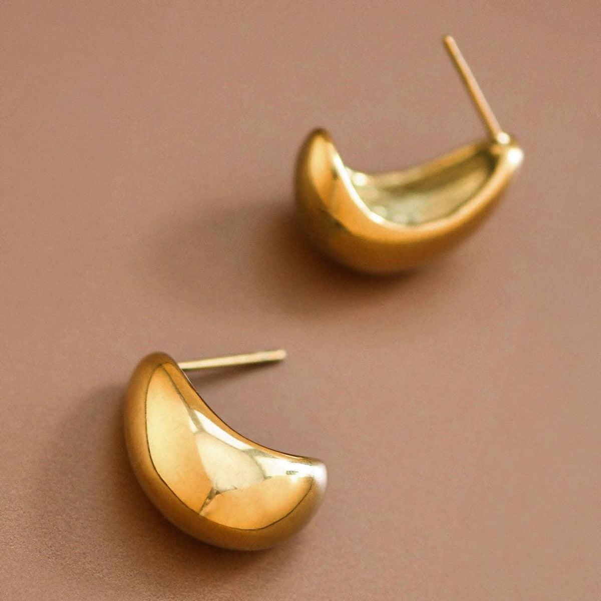 18K gold, plated, waterproof, stainless steel stud Earrings.