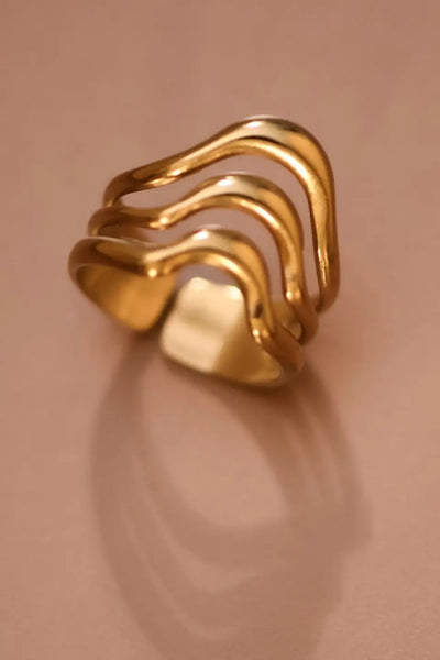18K Gold Plated Waterproof Stainless Steel Ring