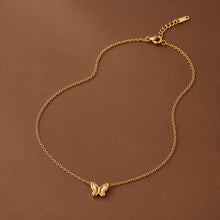 18K Gold Plated Waterproof Stainless Steel,Butterfly Shell Pendant Necklace