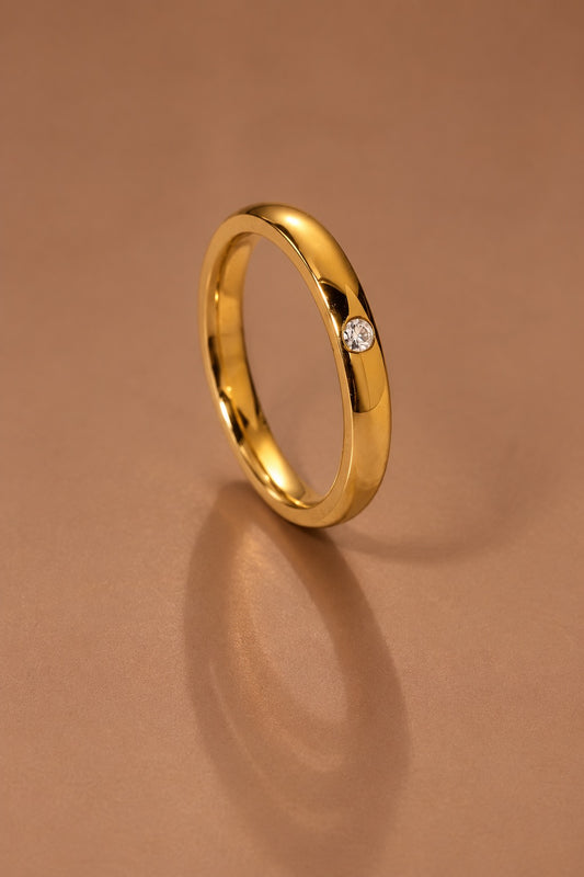 18K Gold Plated Waterproof Stainless Steel Ring
