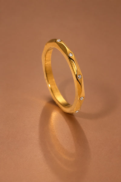18K Gold Plated Waterproof Stainless Steel Ring
