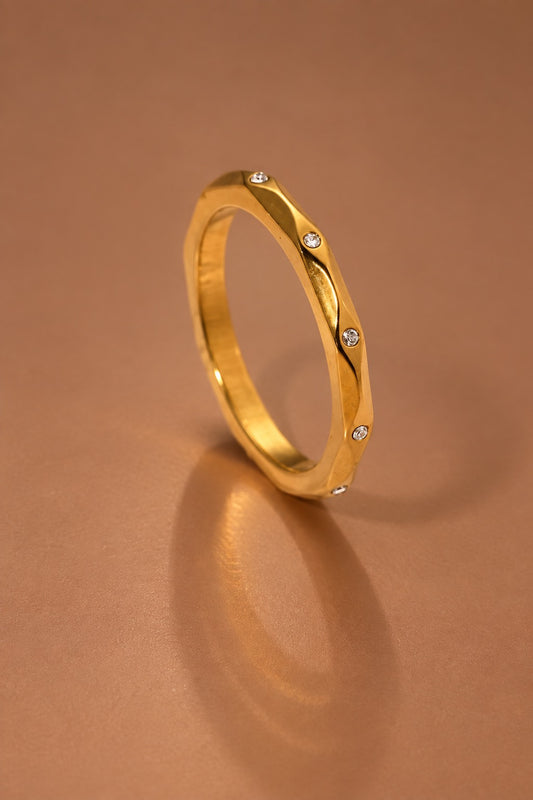 18K Gold Plated Waterproof Stainless Steel Ring