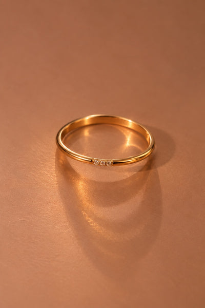 18K Gold Plated Waterproof Stainless Steel Ring