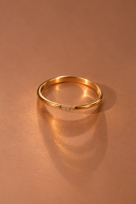 18K Gold Plated Waterproof Stainless Steel Ring