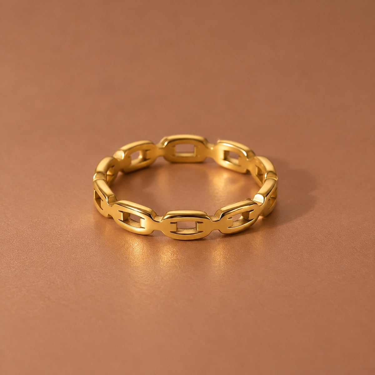 18K Gold Plated Waterproof Stainless Steel Ring