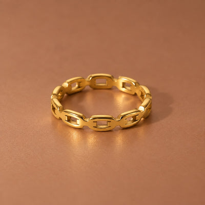 18K Gold Plated Waterproof Stainless Steel Ring