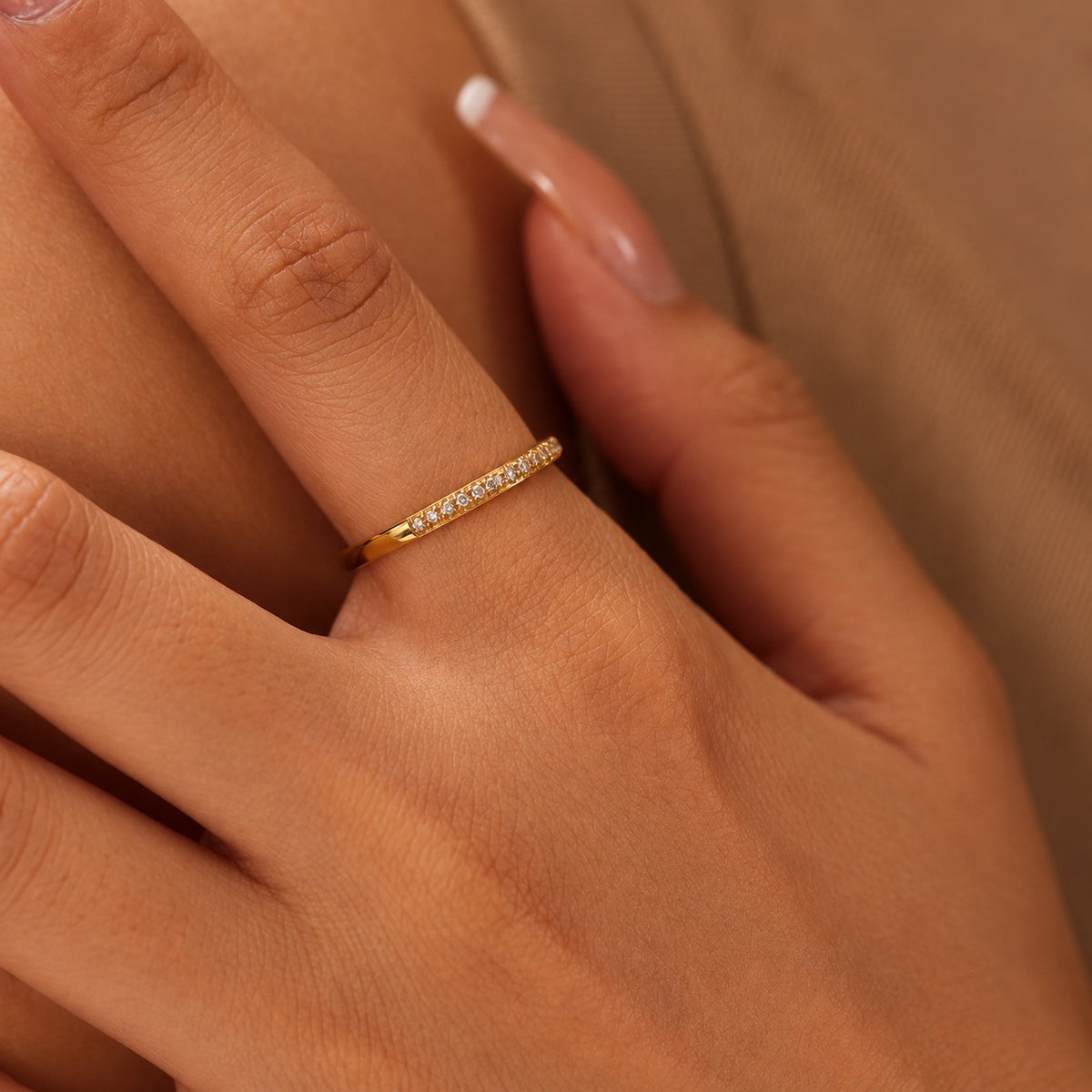 18K Gold Plated Waterproof Stainless Steel Ring