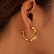18K Gold Plated Waterproof Stainless Steel Hoop Earrings
