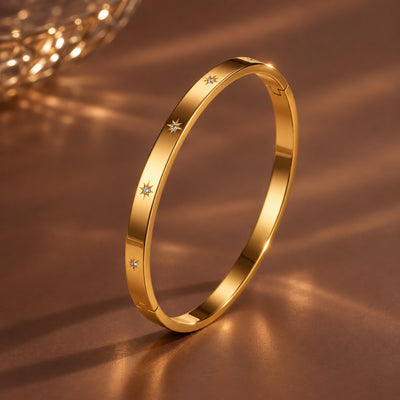 18K Gold Plated waterproof Stainless Steel Bangle