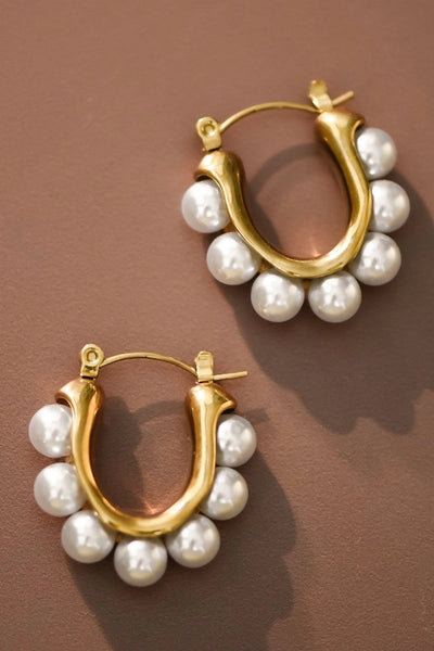 18K Gold Plated Waterproof Stainless Steel Hoop Earrings