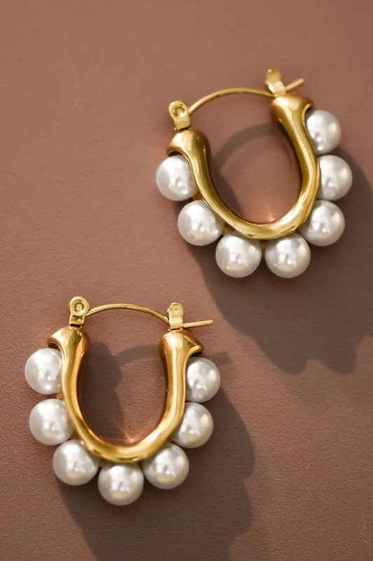 18K Gold Plated Waterproof Stainless Steel Hoop Earrings