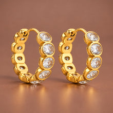 18k Gold Plated Waterproof Stainless Steel Hoop Earrings