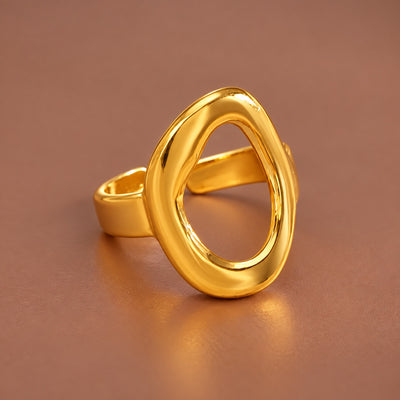 18K Gold Plated Waterproof Stainless Steel Ring