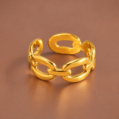 18K Gold Plated Waterproof Stainless Steel Ring