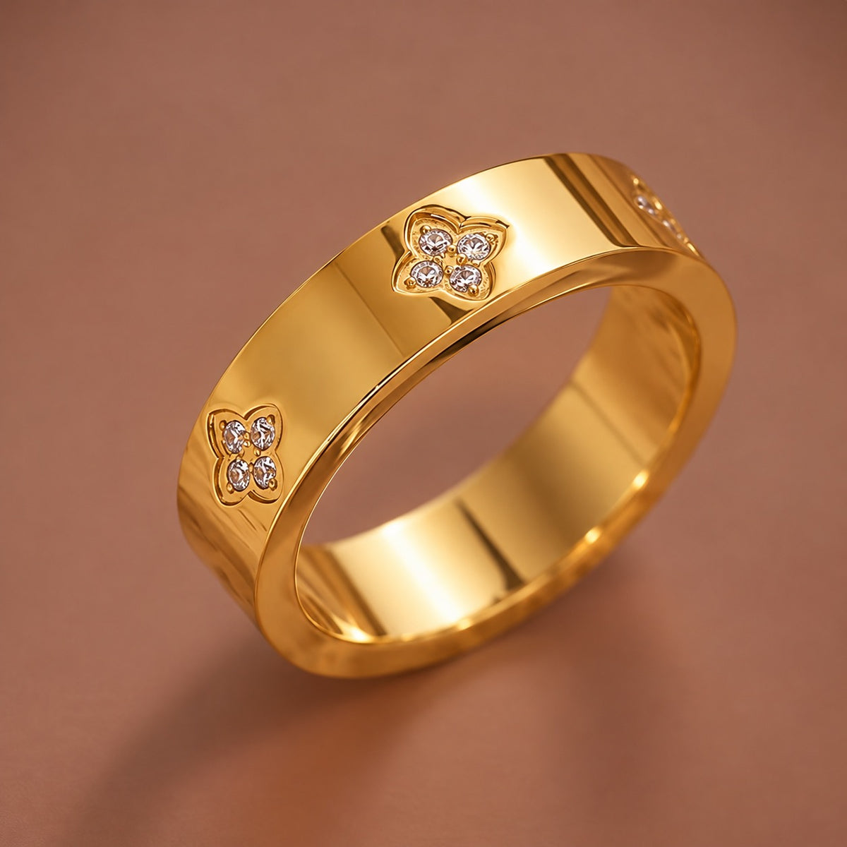 18K Gold Plated Waterproof Stainless Steel Ring