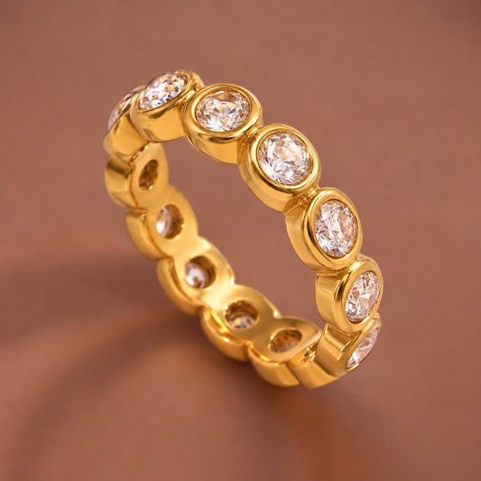18K Gold Plated Waterproof Stainless Steel Ring