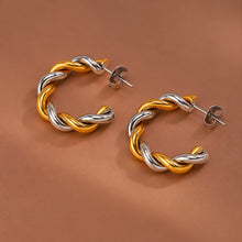 18K Gold Plated Waterproof Stainless Steel Hoop Earrings
