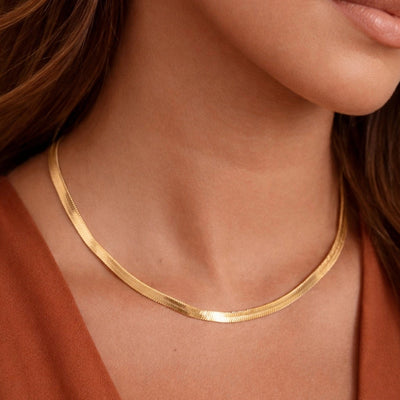 18K Gold Plated Waterproof Stainless Steel Chain Necklace