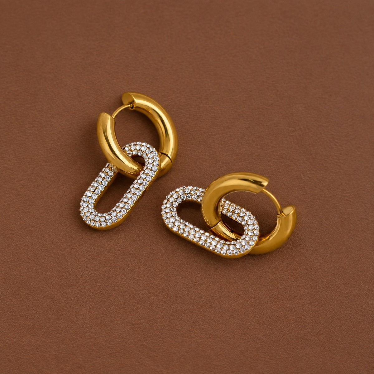 18K Gold Plated,Stainless Steel, waterproof Hoop Earrings