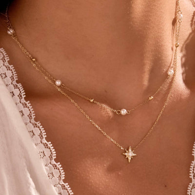 18K Gold Plated waterproof Stainless Steel Layered Chain Necklace