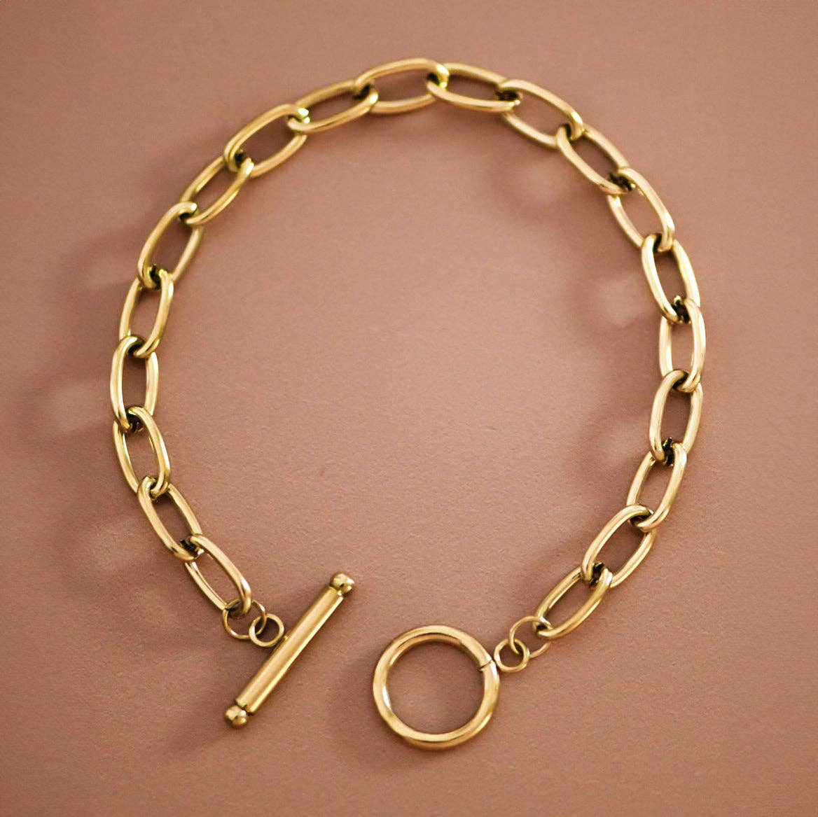 18K Gold Plated Waterproof Stainless Steel Chain Bracelet