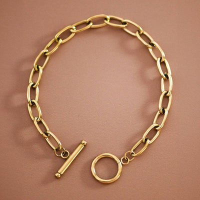 18K Gold Plated Waterproof Stainless Steel Chain Bracelet